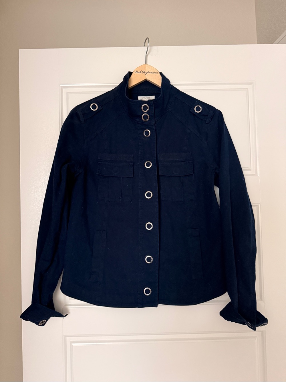 Maurices Navy Military-Inspired Button Front Jacket